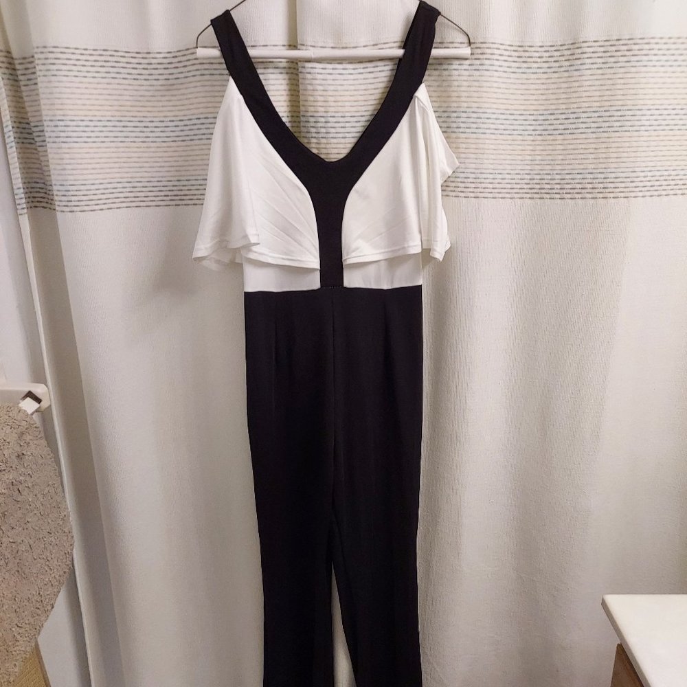 Women's Black and White Jumpsuit